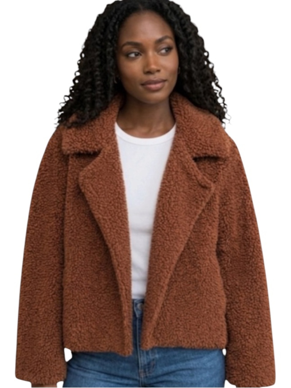 BB Dakota As She Goes Sherpa Teddy Jacket Brown S